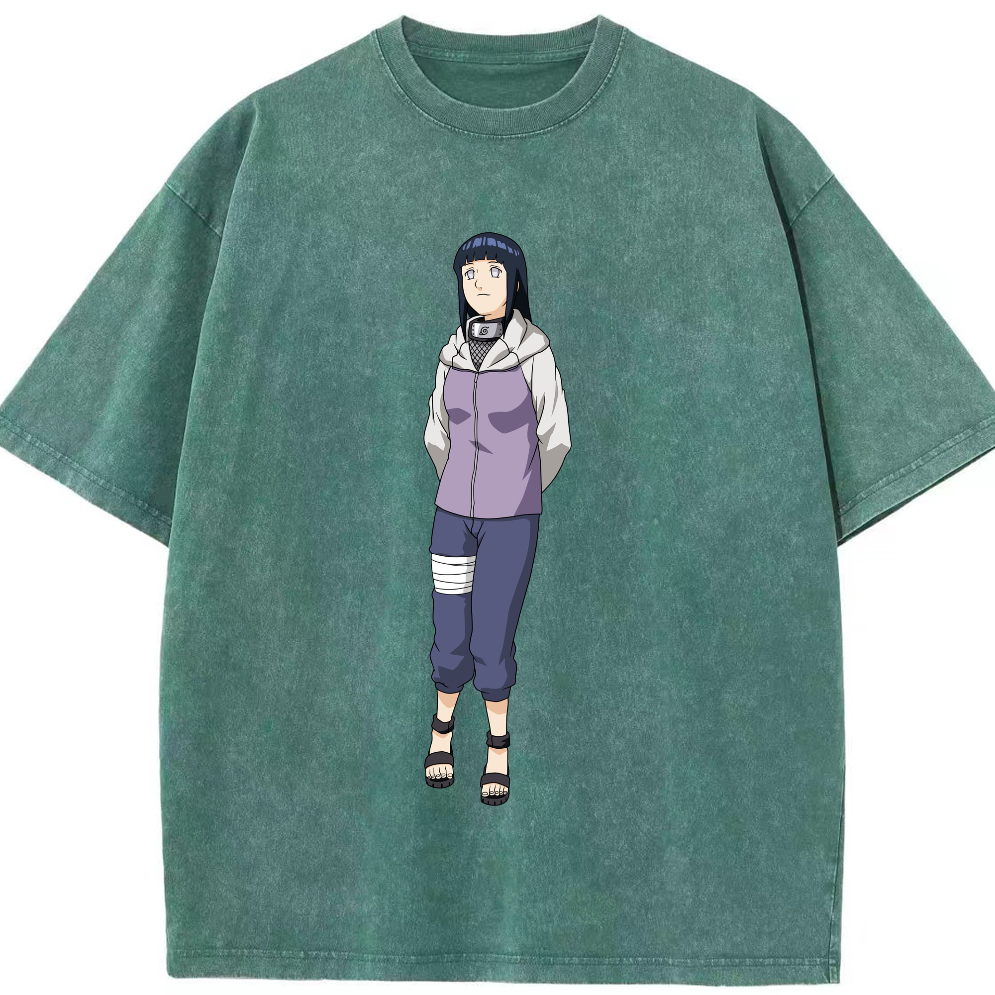 （画像用） NARUTO -ナルト- 日向ヒナタ Hyūga Hinata 綿100% ヴィンテージ風 半袖Tシャツ（フロントプリント）